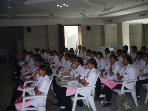 Student Nurses listening to the Leprosy Awareness Lectures